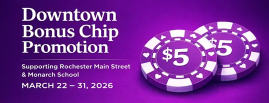 Lilac Club Casino and Rochester Main Street charitable gaming partnership graphic