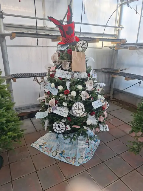 A decorated Christmas tree at a past Rochester Festival of Trees